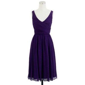 NWT J. Crew Heidi Dress in Silk Chiffon 2P Purple